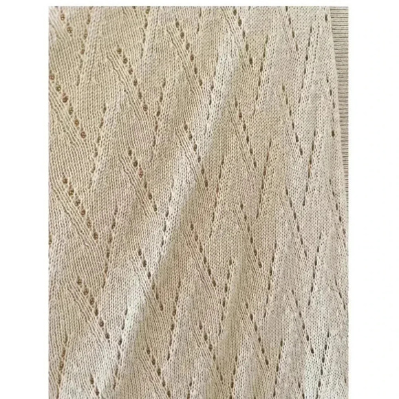 JM Collection Womens Oversized Ribbed 3/4 Sleeves Tan Open-Front Cardigan SZ S - Picture 5 of 5